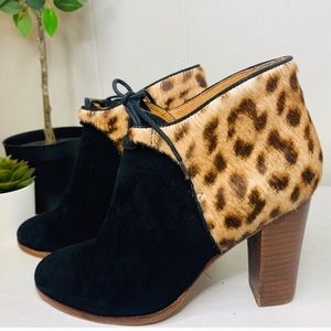 EUC Madewell Sezane Black Leopard Boots